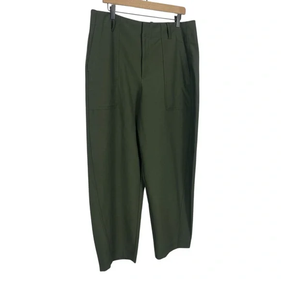 Athleta Skyline High Rise Barrel Leg Pant Aspen Olive Size 16 - Picture 5 of 11